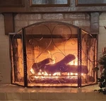 Wrought Iron Fireplace Screen 3 Panel Vintage Style Metal Mesh Guard 48". Fixed Price $69.89.