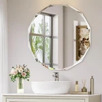 24"X24" Frameless Round Mirror Beveled Vanity For Bedroom/entryway. Fixed Price $69.99.