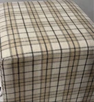 Threshold Lynwood Square Upholstered Ottoman Plaid Cream Brown Assembled. Fixed Price $42.74.