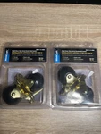 Lot Of ( 2) 2" Mintcraft Hooded Ball Casters Stem Mount Black & Brass-color. Fixed Price $8.44.
