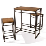 Atlantic Urban Bar Height Dining Table Stools 82008132 - Black/chestnut. Fixed Price $158.41.