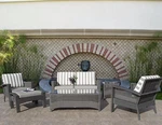 Premium Quality Outdoor Woven Wicker Living Sofa 6 Piece Set Sunbrella Cushions. Fixed Price $2799.00.