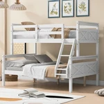 Twin Over Full Bunk With Ladder, Safety Guardrail, Perfect For Bedroom, Whit. Fixed Price $594.72.
