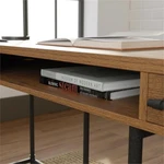 Sauder Iron City Engineered Wood L-desk Checked Oak Finish. Fixed Price $254.29.