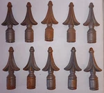 10 Cast Iron Arrow Finials *unused But Rusty*bottom Opening Is Round And 1/2". Fixed Price $26.00.