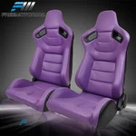 Adjustable Universal Racing Seat Style Purple Leather & Dual Slider X2. Fixed Price $309.99.