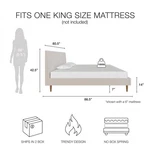 Dhp Mr. Kate Daphne Upholstered Velvet & Fabric King Platform Bed Ivory. Fixed Price $440.64.