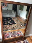 Vintage 1972 Thomasville Stroupe Mirror Solid Wood Boho 49"X29" Walnut Hanging. Fixed Price $120.00.