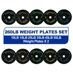 Olympic Bumper Plate Weight Lifting Set 260 Lbs Steel Hub Black Home Gym. Fixed Price $315.37.
