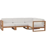 Modway Upland 4-PIECE Solid Teak Wood Patio Sectional Sofa In Natural White. Fixed Price $1910.99.