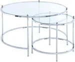 Royal Crest Nesting Round Coffee Table, Clear Glass /. Fixed Price $248.21.