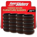 Super Sliders 1" Round Formed Secure Reusable Felt Furniture Inch, Brown. Fixed Price $31.40.