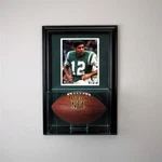 Wall Mounted Football Display With 8X10 Photo Frame Uv Protected Showcase. Fixed Price $201.89.