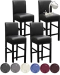 Hfcnmy Bar Stool COVERS,4 Pack Stretch Waterproof Pu Black. Fixed Price $37.34.