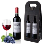 Double Bottle Wine Tote Reusable Leather Bag Crocodile Grain Black Picnic. Fixed Price $26.69.
