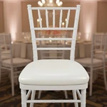 Comfortable And Easy-to-clean Ivory Vinyl Chiavari Chair Cushion, 15.5" Square. Fixed Price $49.92.