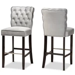 Baxton Studio Daphne Dark Grey Brown Finished Wood 2-PIECE Bar Stool Set. Fixed Price $229.18.