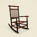 Antique Primitive Wood Childs Rocking Chair Turned Spindle Project Handmade Doll. Fixed Price $99.99.