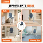 Vevor Commode Chair, Bedside With Wider Toilet Seat, 7-LEVEL Adjustable. Fixed Price $59.68.