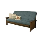 Washington Frame-rustic Walnut Finish-linen Aqua Mattress. Fixed Price $740.85.