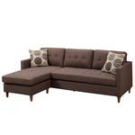 Poundex Furniture 2 Piece Fabric Sectional Sofa Set Chocolate Finish. Fixed Price $624.49.