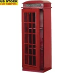 Vintage Telephone Booth Storage Cabinet Mdf Red Decorative Unit Glass Panel New. Fixed Price $143.66.