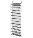 12-TIER Over The Door Shoe Rack For 36 Pairs, Metal, Gray. Fixed Price $23.98.