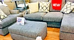 Broyhill Gray Charcoal Fabric Chaise Sectional Sofa With Ottoman.. Fixed Price $5000.00.