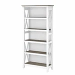 Bowery Hill 5 Shelves Coastal Wood Tall Bookcase In Shiplap Gray/white. Fixed Price $214.99.