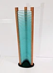 42 Disc Cd Dvd Ray Holder Rack Teal Blue Atlantic Acrylic Wood Storage Mcm. Fixed Price $74.00.