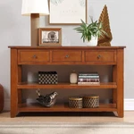 48'' Solid Pine Wood Top Console Table,modern Entryway Sofa Side W/drawer. Fixed Price $275.39.