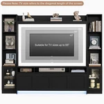 Modern Black Wall Unit 65" Tv Stand Media Center Display Storage Cabinet Shelves. Fixed Price $324.90.