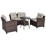 Patiojoy 4PCS Outdoor Rattan Furniture Set Cushioned Sofa Table For Home& Garden. Fixed Price $302.99.