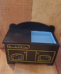 Vintage Pennsylvania Dutch Doll Furniture Wooden Dry Sink Cabinet.. Fixed Price $30.00.