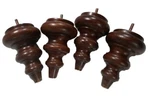 6" Walnut Wooden Turned Tapered Round Buns Furniture Set If 4, Sofa. Fixed Price $34.99.