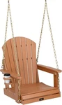 Vingli 880 Lbs Hdpe Teak Porch Swing With Cup Holder And Adjustable Chains. Fixed Price $135.60.