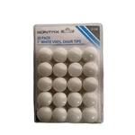 Sontax Tips 1" White Vinyl 20 Pack For Table Chairs Floor Protection. Fixed Price $6.99.