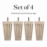 Fluted Sofa Set 4, 4.625" Unfinished Wood Furniture Legs, 2.5" Top. Fixed Price $24.95.