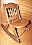Vintage Crafted Wooden Child's Folding Rocker Colonial Rocking Chair. Fixed Price $114.95.