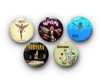 Nirvana Badges Set Of 5 32MM Band Music Pins Album Cover Grunge. Fixed Price $7.99.
