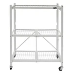Origami R3 Tier Heavy Duty Foldable Rolling Garage Shelving With Wheels, White. Fixed Price $119.99.