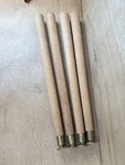 Vintage Mcm Wooden Tapered Furniture Legs 21" Brass Ends Screw Top Set Of 4 Nos. Fixed Price $49.99.