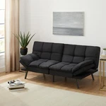 Mainstays Memory Foam Futon, Black Faux Suede Fabric. Fixed Price $257.53.