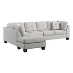 Pemberly Row Chaise Sectional With Pocketed Coils & Solid Wood Legs In Gray. Fixed Price $2142.95.