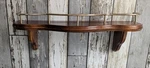 Vintage Brown Wood Wall Shelf With Brass Rail Metal Accent Patina Plate Display. Fixed Price $35.00.