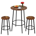 3 Piece Pub Dining Set Counter Height Bar Table And Chairs Easy Assembly Brown. Fixed Price $57.19.