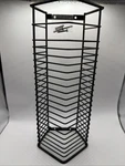Vtg Atlantic 24 Cd Storage Rack Black Metal Wire Tower Tabletop Wall Mount. Fixed Price $21.66.