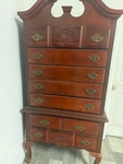 2 Piece Bassett Queen Anne Highboy Dresser / Tall Chest Solid Cherry. Fixed Price $850.00.
