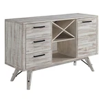 Intercon Furniture Modern Rustic 58X18" Wood Server White Finish. Fixed Price $940.12.