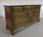 Ethan Allen Classic Manor Dresser And Bonus Mirror, 9 Drawers 15-5203 Fin 204. Fixed Price $999.00.